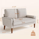 Modern Ashbeige Loveseat for Small Spaces