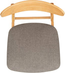 Home Lucca Retro Natural and Grey Cushion Dining Chair, Set of 2