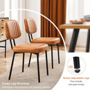 Modern Mid-Century Dining Chairs – Upholstered PU Leather with Metal Legs (Set of 4)
