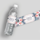 Peach Plum Floral Water Bottle Labels