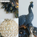 DecorBites™ Peacock Blue Lodge Resin Wall Sconce Lighting with Clear Crystal Dome Shade - 1 Light Bedside Wall Light