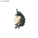 DecorBites™ Peacock Blue Lodge Resin Wall Sconce Lighting with Clear Crystal Dome Shade - 1 Light Bedside Wall Light