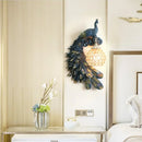 DecorBites™ Peacock Blue Lodge Resin Wall Sconce Lighting with Clear Crystal Dome Shade - 1 Light Bedside Wall Light