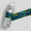 Peacock Feathers Water Bottle Labels