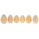 6 Miniature Unfinished Blank Wooden Eggs 2 Inches