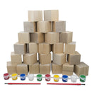 Set of 26 Unfinished Wooden Blocks 1.5 Inches