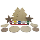 10 Christmas Tree, Hearts, Ball & Star Ornaments Unfinished Wooden Shapes Craft Cutouts DIY Unpainted 3D Plaques