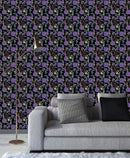 Violet Flowers on Dark Wallpaper