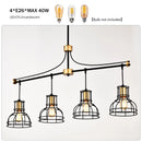 Pendant Light Vintage 40" Matte Black & Gold Chandelier for Living Spaces
