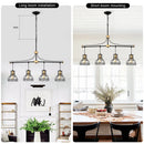 Pendant Light Vintage 40" Matte Black & Gold Chandelier for Living Spaces