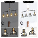 Pendant Light Vintage 40" Matte Black & Gold Chandelier for Living Spaces