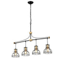 Pendant Light Vintage 40" Matte Black & Gold Chandelier for Living Spaces