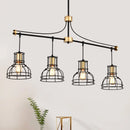 Pendant Light Vintage 40" Matte Black & Gold Chandelier for Living Spaces