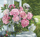Peonies by the window B594L Counted Cross Stitch kit