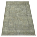 Persian Oushak 2x3 Hand Knotted Beige and Gray Traditional Wool Rug