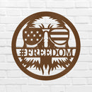Custom Metal Wall Art - Personalized Patriotic Eagle Monogram Sign