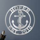 Custom Metal Wall Art - Anchor Family Name Monogram Sign