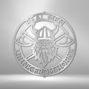 Custom Metal Wall Art - Viking Axe Circle Monogram Sign