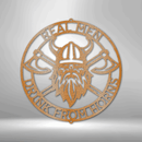 Custom Metal Wall Art - Viking Axe Circle Monogram Sign
