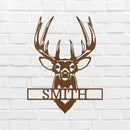 Custom Metal Wall Art - Personalized Buck Antler Sign