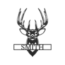 Custom Metal Wall Art - Personalized Buck Antler Sign