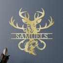 Custom Metal Wall Art - Personalized Deer and Fish Sign