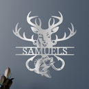 Custom Metal Wall Art - Personalized Deer and Fish Sign