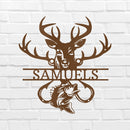 Custom Metal Wall Art - Personalized Deer and Fish Sign