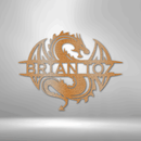 Custom Metal Wall Art - Personalized Celtic Dragon Monogram Sign
