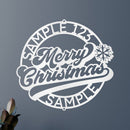 Custom Metal Wall Art - Personalized Christmas Monogram Sign