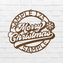 Custom Metal Wall Art - Personalized Christmas Monogram Sign