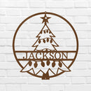 Custom Metal Wall Art - Personalized Christmas Tree Monogram Sign
