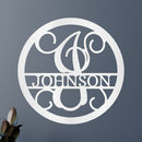 Custom Metal Wall Art - Split Letter Vine Monogram Sign