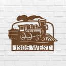 Custom Metal Wall Art - Personalized Coal Train Monogram Sign