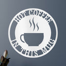 Custom Metal Wall Art - Personalized Coffee Bar Monogram Sign