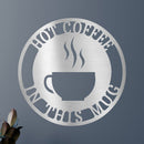 Custom Metal Wall Art - Personalized Coffee Bar Monogram Sign