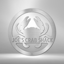Custom Metal Wall Art - Personalized Coastal Crab Monogram Sign