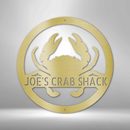 Custom Metal Wall Art - Personalized Coastal Crab Monogram Sign