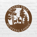 Custom Metal Wall Art - Personalized Deer Forest Monogram Sign