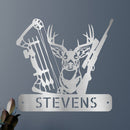 Custom Metal Wall Art - Personalized Buck Monogram Sign