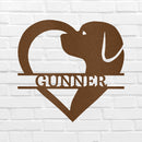 Custom Metal Wall Art - Dog Lover Heart Monogram Sign