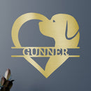 Custom Metal Wall Art - Dog Lover Heart Monogram Sign