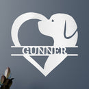 Custom Metal Wall Art - Dog Lover Heart Monogram Sign