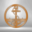 Custom Metal Wall Art - Personalized Nautical Anchor Sign