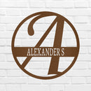 Custom Metal Wall Art - Personalized Split Letter Monogram Sign
