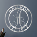 Custom Metal Wall Art - Personalized Split Letter Monogram Sign