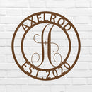 Custom Metal Wall Art - Personalized Split Letter Monogram Sign