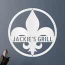 Custom Metal Wall Art - Personalized Fleur De Lis Sign