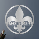 Custom Metal Wall Art - Personalized Fleur De Lis Sign