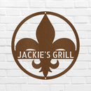 Custom Metal Wall Art - Personalized Fleur De Lis Sign
